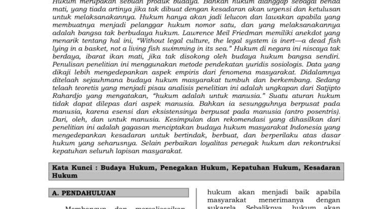 Korelasi Faktor Kebudayaan dalam Penegakan Hukum di Indonesia